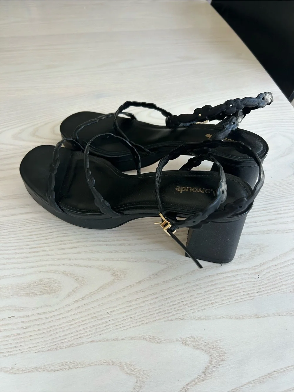 Larroudé Margherita block heel sandals in black